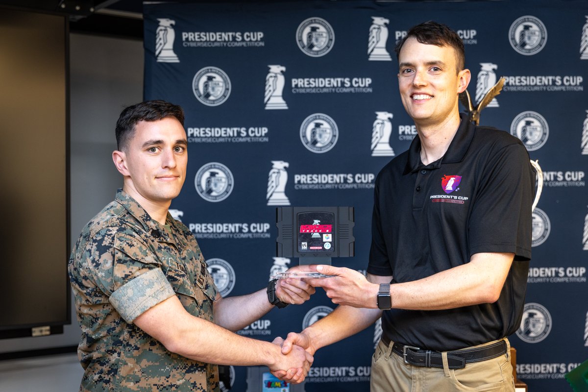 CISAgov's tweet photo. Congratulations to U.S. Marine Corps Staff Sergeant Michael Torres for winning Track B today with a perfect score and making history as the first individual to win the #PresCup more than once. Today kicks of day 1 of the Teams round to see who will escape with the top score. https://t.co/ur4fIpvR3O
