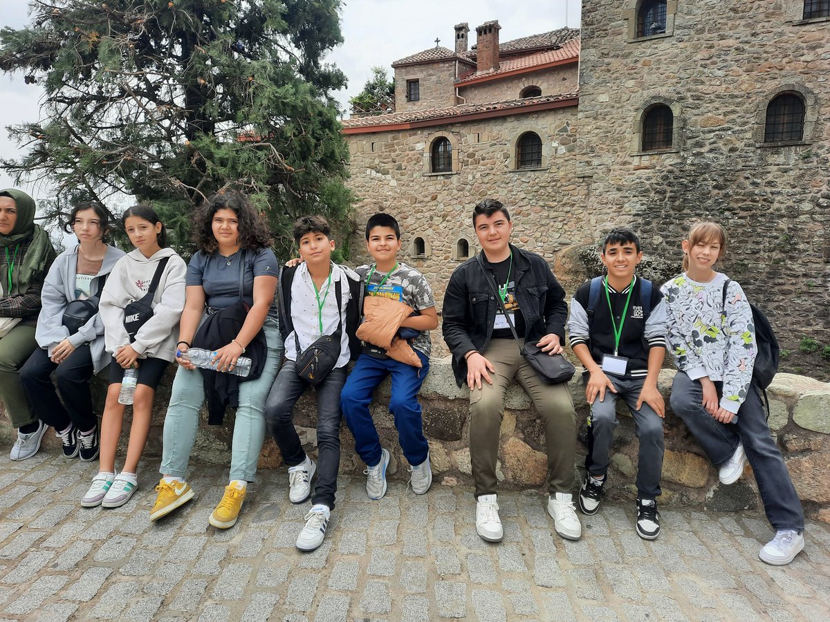 Cultural trip to Meteora by green bus.
