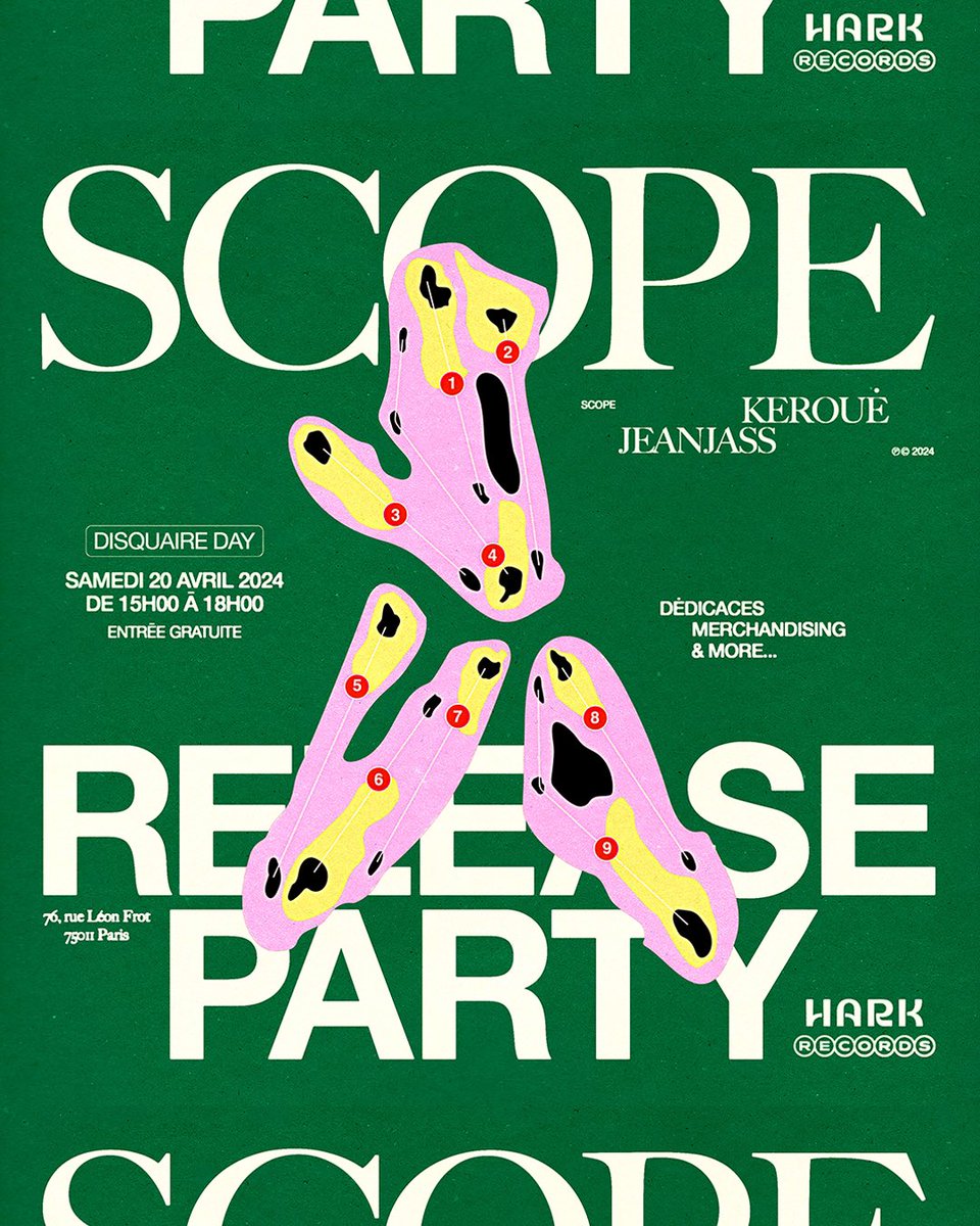 On sera ce samedi avec <a href="/JeanJass/">JJ</a> chez HARK RECORDS

76 rue Léon Frot
75011 Paris 

15h/18h venez célébrer la sortie de SCOPE avec nous 🎉

Visuel <a href="/raegular/">Rægular</a>
