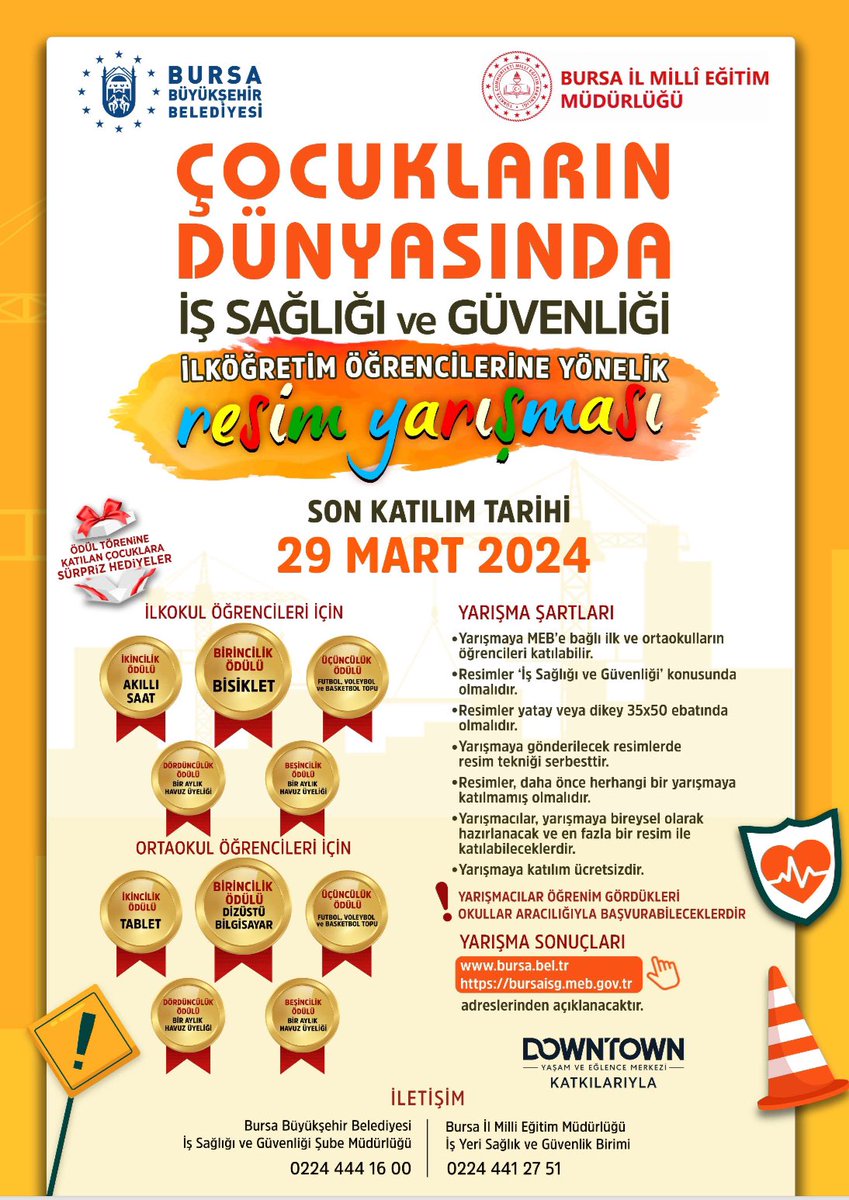 bursaisg's tweet photo. Bursa BBld.  ile ortaklaşa yürüttüğümüz “Çocukların Dünyasında İSG” konulu resim yarışmasında dereceye giren eserler belirlendi. Ödül törenimiz İSG HAFTASINDA  Tayyare K.M de @tcmeb @Yusuf__Tekin @omurfatih @ozkan_meb @mustafabozbey @Alireisoglu34 @yunusbulut1216 @SezaiKURUSCU https://t.co/n0pkJc0kmQ