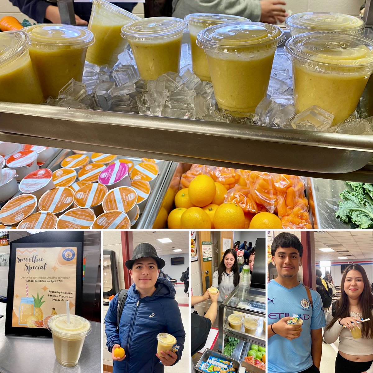 It’s never too early to start getting in the mood for summer! The temperatures outside feels like summer, so it’s only right the food inside tastes like summer! Middle and high school students enjoyed our Tropical Smoothie for #SchoolBreakfast today! #EatTheRainbowWednesdays