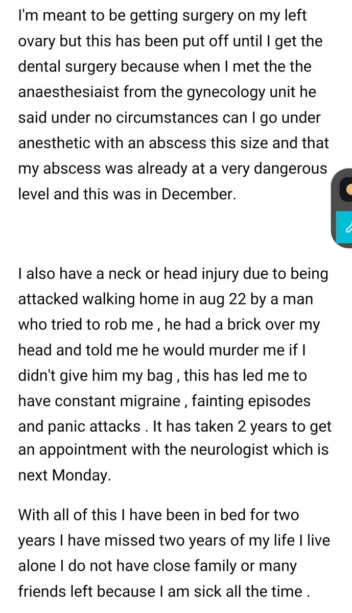 BabyNitsx's tweet photo. (1)Open letter to @DonnellyStephen .
I'm an autistic 36 yr old who is on disability for many chronic health issues. I am begging for basic healthcare. T/w suicide/ injury details Pls repost friends &amp; advice me who I can tag to help me try to get assistance @AccessForAll7 https://t.co/zfaIqKaENO