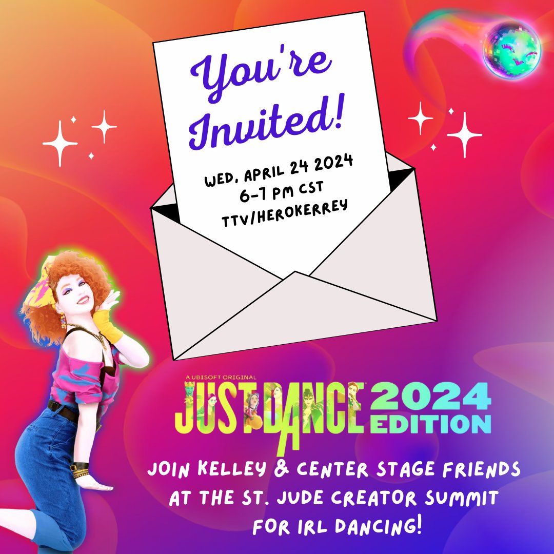Special Announcement! ❣️ I am throwing a dance party NEXT WEEK during the St. Jude Creator Summit. ✨ Join me & some @TeamCenterStage members for Just Dance - where most of us will be dancing together in person for the first time!