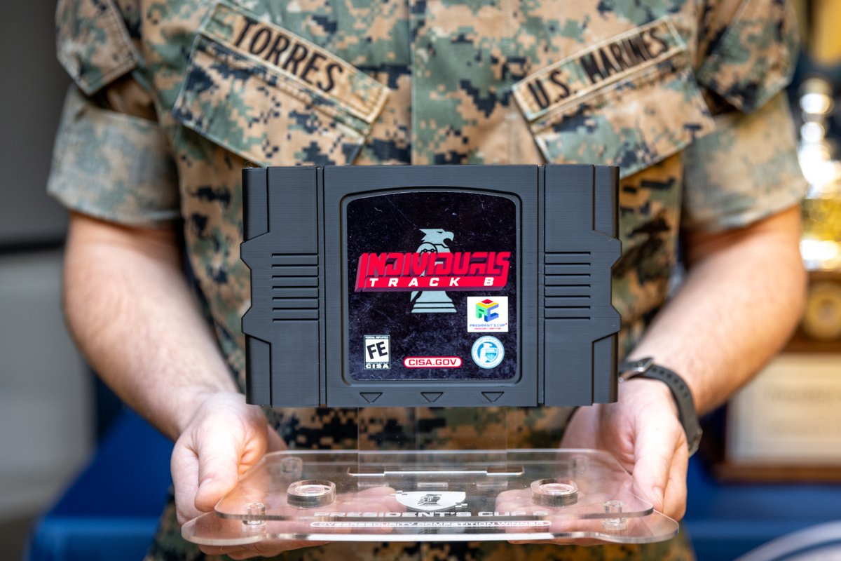 CISAgov's tweet photo. Congratulations to U.S. Marine Corps Staff Sergeant Michael Torres for winning Track B today with a perfect score and making history as the first individual to win the #PresCup more than once. Today kicks of day 1 of the Teams round to see who will escape with the top score. https://t.co/ur4fIpvR3O