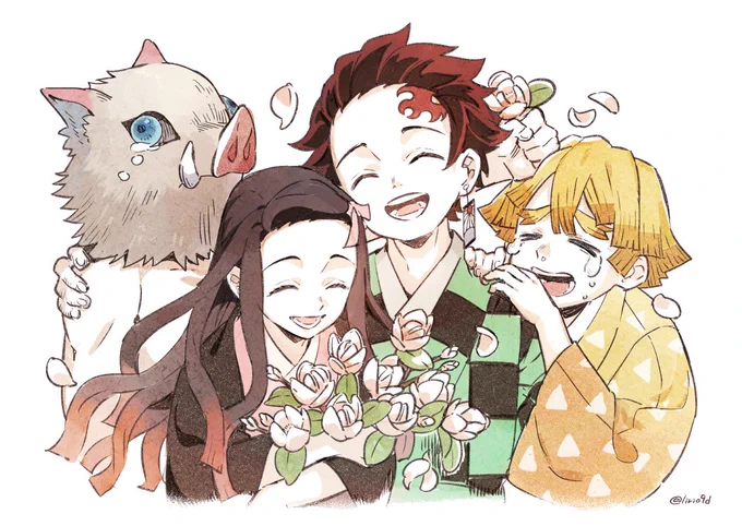 #arttrain バトンをありがとうございます。ファンアートと創作2枚ずつで選んでみました。人物の仕草や立ち絵を描くのが好きです 
