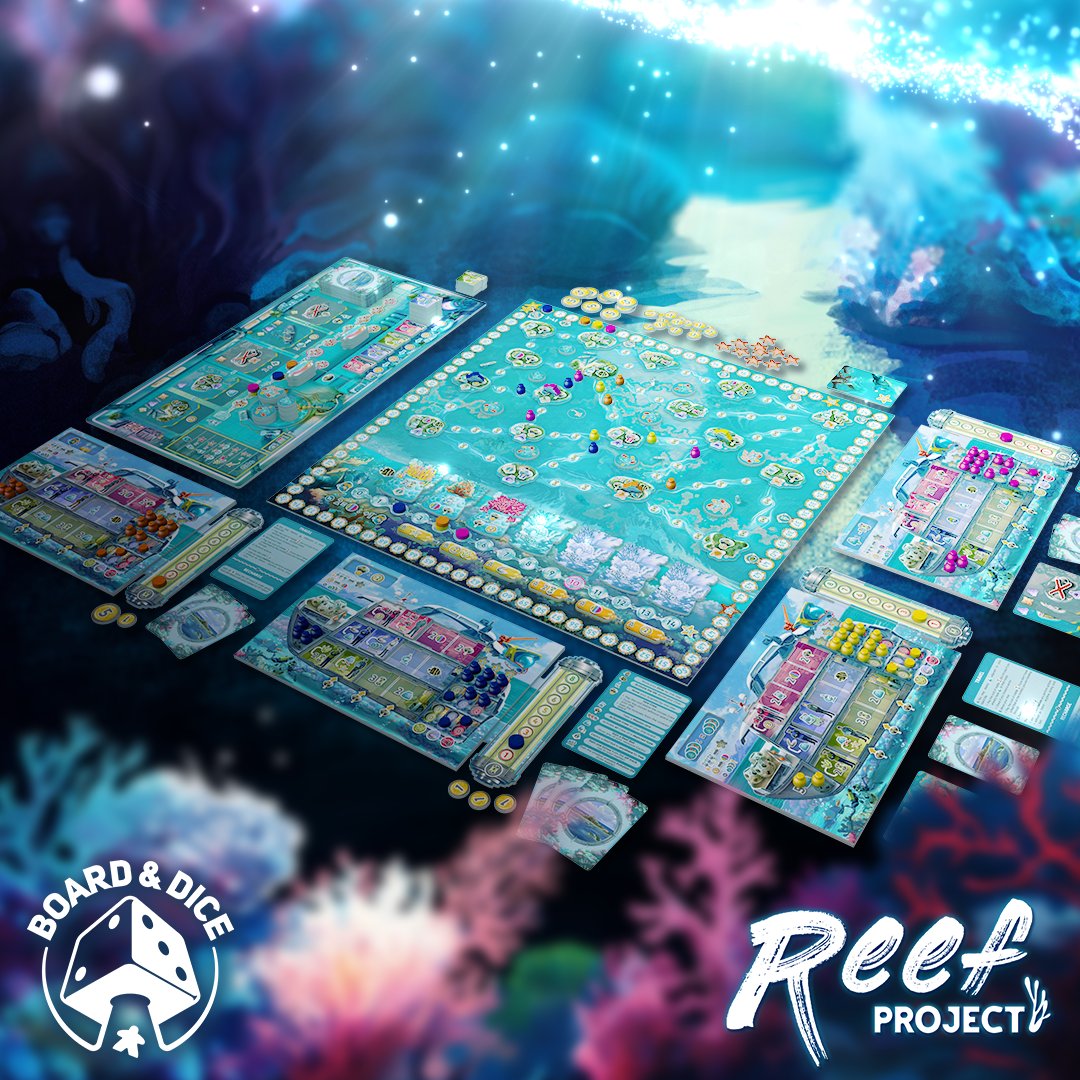 BoardAndDice's tweet photo. Crewmates, are you ready for the first Reef Project images? You were super excited after seeing the cover, and it’s high time to show you more 🪼🪸
Look at the game board and other components of this coral beauty and tell us what you think! https://t.co/BfqPUhzXVt