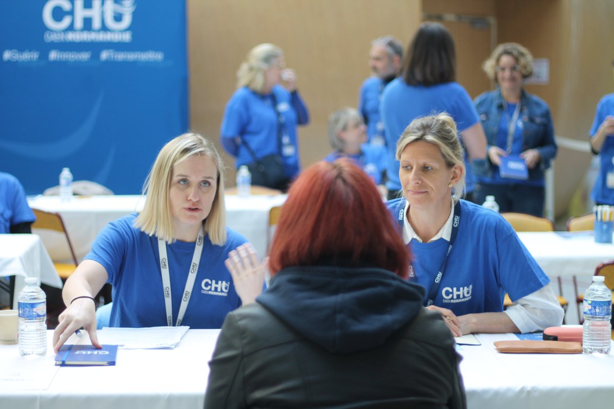 #Recrutement📷Retour en images sur le #Jobdating organisé par le @CHU_Caen ! Une journée intense dédiée au recrutement, qui a permis à plus de 300 candidat(e)s de rencontrer nos équipes dans un cadre convivial🙏