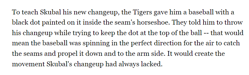 Really cool stuff from @_dadler talking to Tarik Skubal about how the Tigers leveraged seam shifted wake to teach him his deadly changeup: mlb.com/tigers/news/ho…