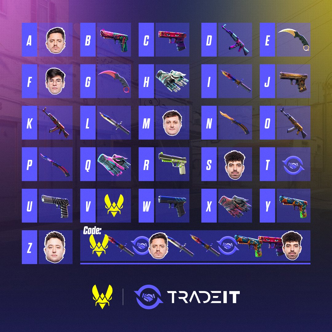 TeamVitality's tweet image. Solve the secret code and get a discount on @tradeit_gg 👀🎁