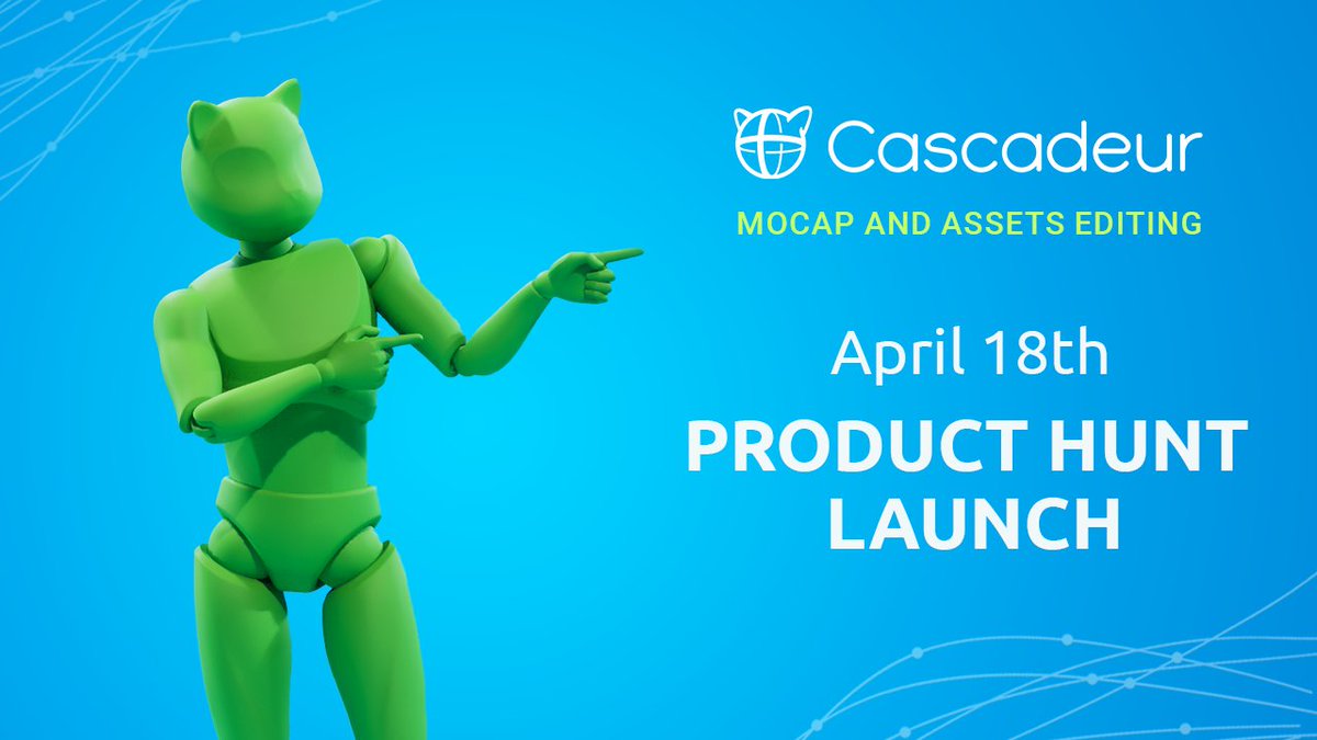 Product Hunt Launch of our new Mocap and Assets editing feature is coming tomorrow 18 of April. We will appreciate a lot your support and feedback. Plus, we'll have a special promo code only on our Product hunt page. #Producthunt #Cascadeur