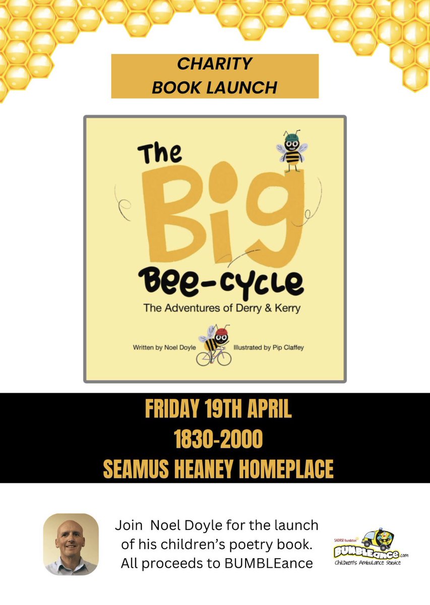 In 2020&2022 a group of Bellaghy cyclists raised a HUGE £27K for charity @BUMBLEance_IRL via spinathon & a 300 mile road trip from Derry>Kerry Organiser Noel Doyle has written a childrens poetry book about the cycle It launches this Friday night @SHHomePlace - everyone welcome!