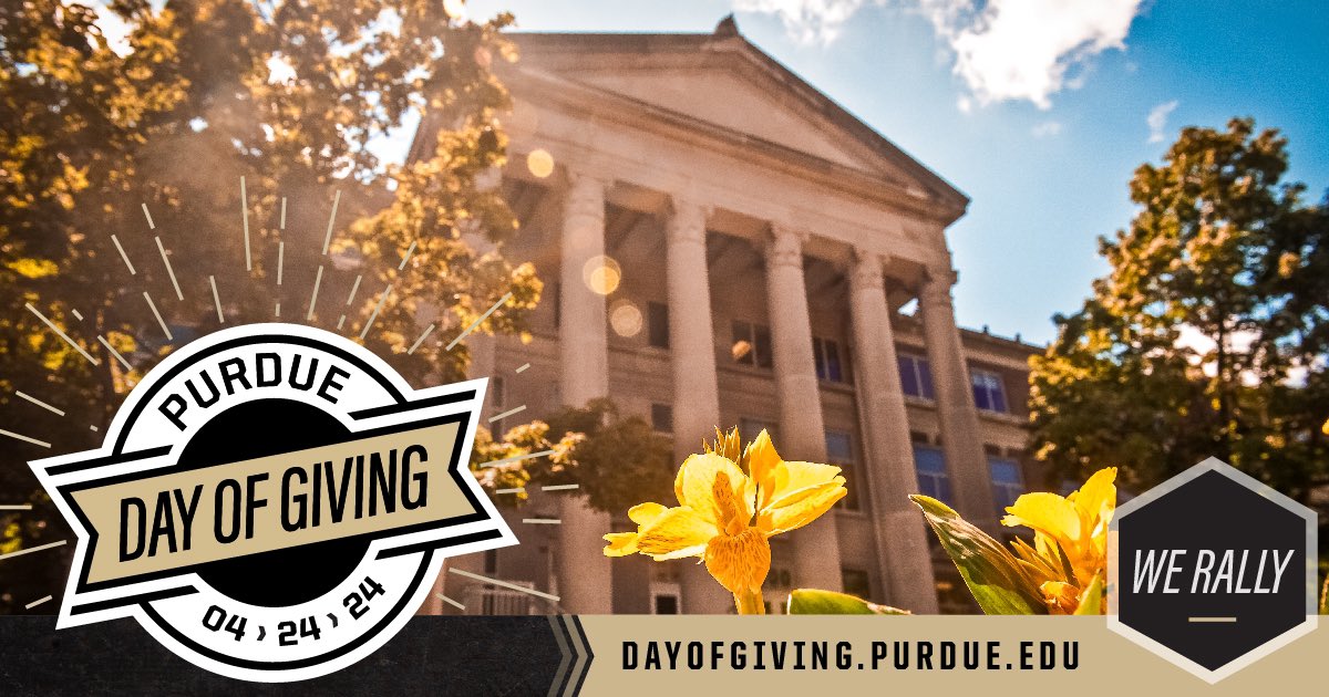 🚂 Spring has sprung in West Lafayette, and that means that Purdue Day of Giving is right around the corner! 🤝 When we rally together, we can drive great change. Boiler up and join the Davidson School of Chemical Engineering in ONE week for #PurdueDayofGiving2024 #PurdueChE
