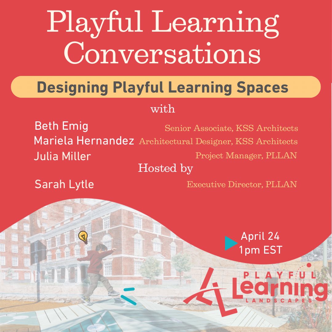 Our webinar is in one week! Register below to join our discussion about the intersection of architecture and #PlayfulLearning bit.ly/3xmhzDZ