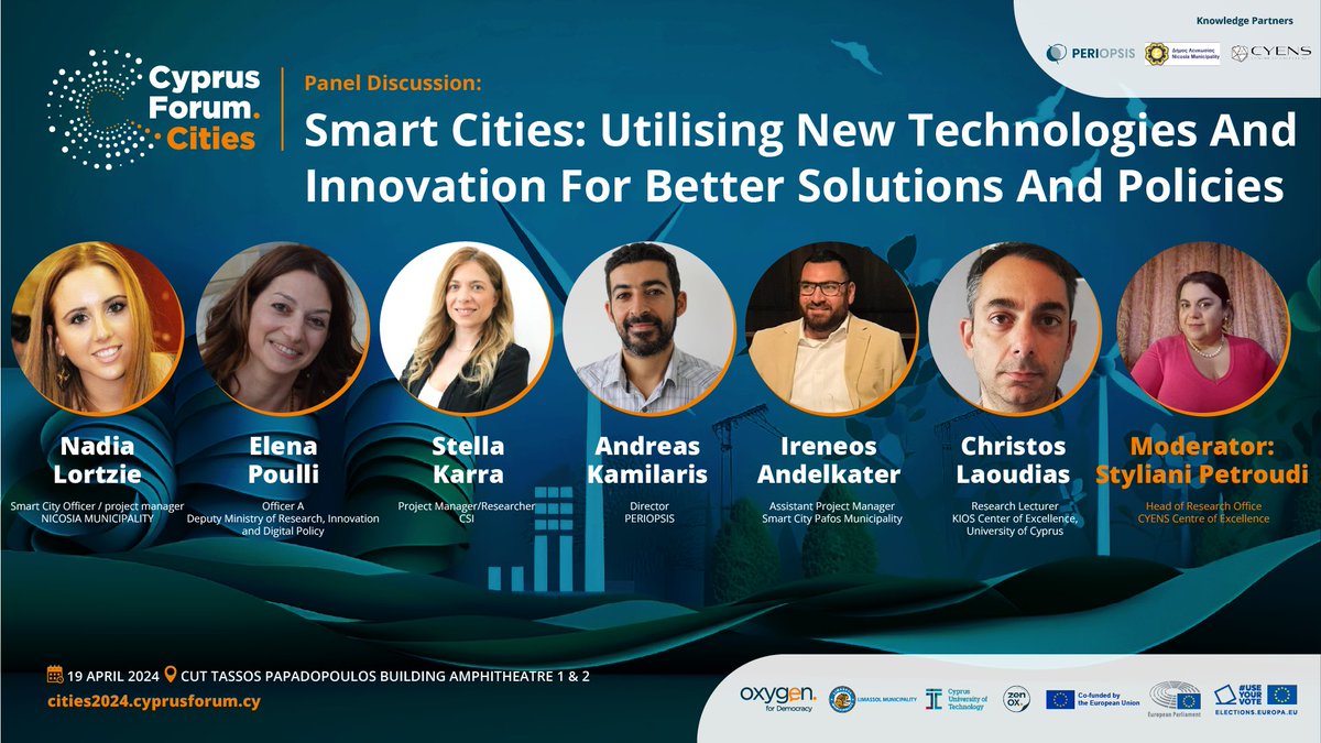 Smart cities: utilising new technologies and innovation for better solutions and policies
 
Learn more & secure your seat here 👉 cities2024.cyprusforum.cy
 
#CyprusForumCities #UrbanDevelopment #Sustainability #UseYourVote #EUelections