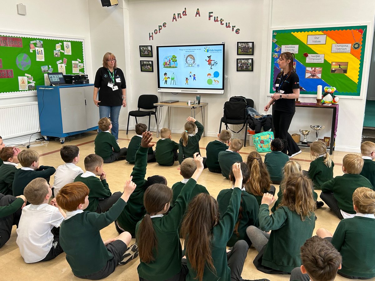 The children in Years 1-4 enjoyed their assembly with @KidsInspire today, where they learnt all about what to do when we have a worry! They were really engaged and were keen to answer questions!