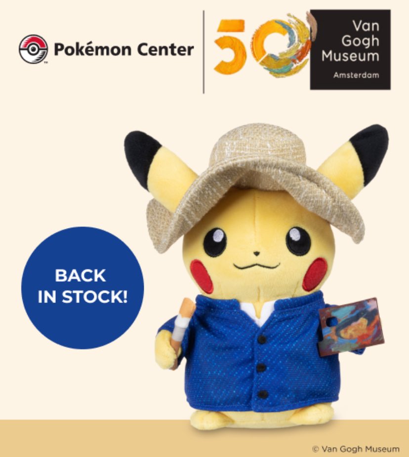 Select Pokémon Van Gogh Merchandise is back up at Pokémon Center! pokemoncenter.com/category/van-g… This does not include the Pikachu promo card.