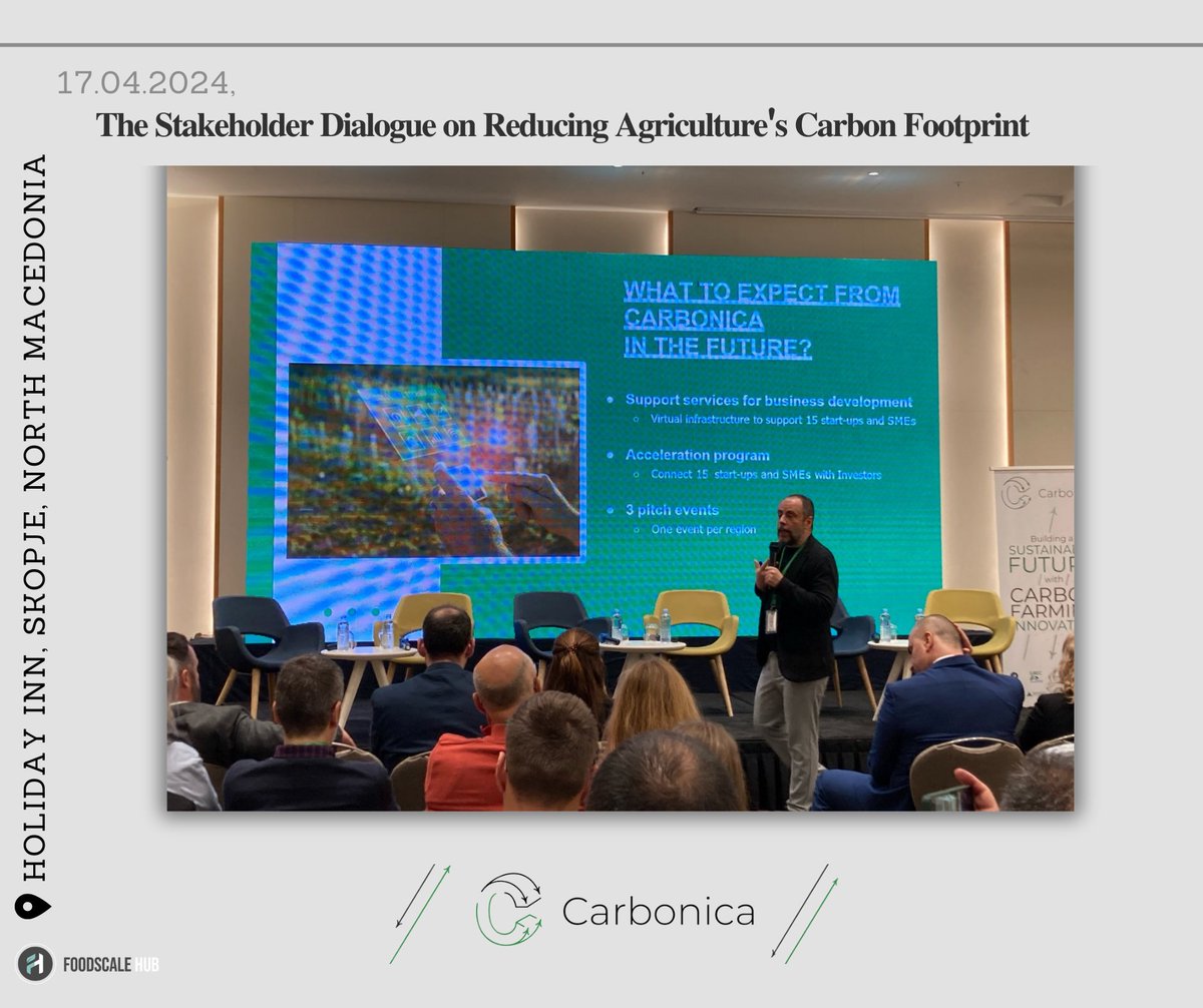 FutureSystemHub's tweet photo. Stakeholders' Dialogue on Reducing Agriculture’s Carbon Footprint Experts, policymakers, farmers, for sustainable agriculture &amp; environmental conservation. We shared innovative strategies and policy measures. @chatzikostas_gr presented the future of @CarbonicaE #FSH #Carbonica https://t.co/m8XlS4yAOy