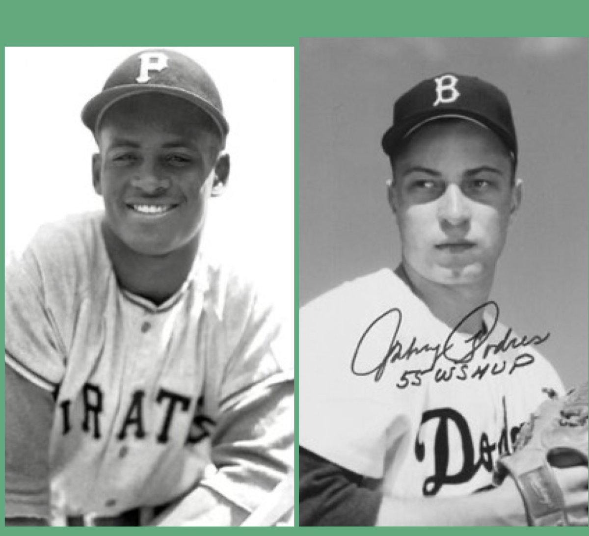 #OTD in 1955, Roberto Clemente made his MLB debut. He slapped a single off Dodgers lefty Johnny Podres (and Jackie Robinson played 3B). The Pirates lost both games of a doubleheader. In the 1st game, Clemente played RF. In the 2nd game, he played CF going 2-for-4 with a double.