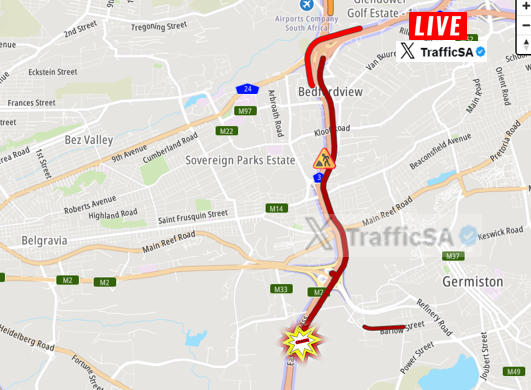 JHB - N3 South: #CRASH DELAYS ===> Germiston