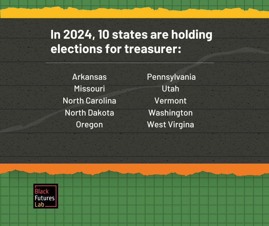State treasurers play a key role in maintaining the financial stability of their state.💰 They are responsible for investing and raising money on behalf of the state, and their decisions impact funding for state services and projects. #DownBallot #BlacktotheBallot