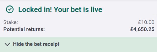 🚨 465/1 CHAMPIONS LEAGUE LONGSHOT BET BUILDER IS READY! • £10 returns £4,650 • No other tipster is winning as many longshots as me • Won a 2100/1 bet builder over the weekend SMASH LIKE ♥️ if you want a look.