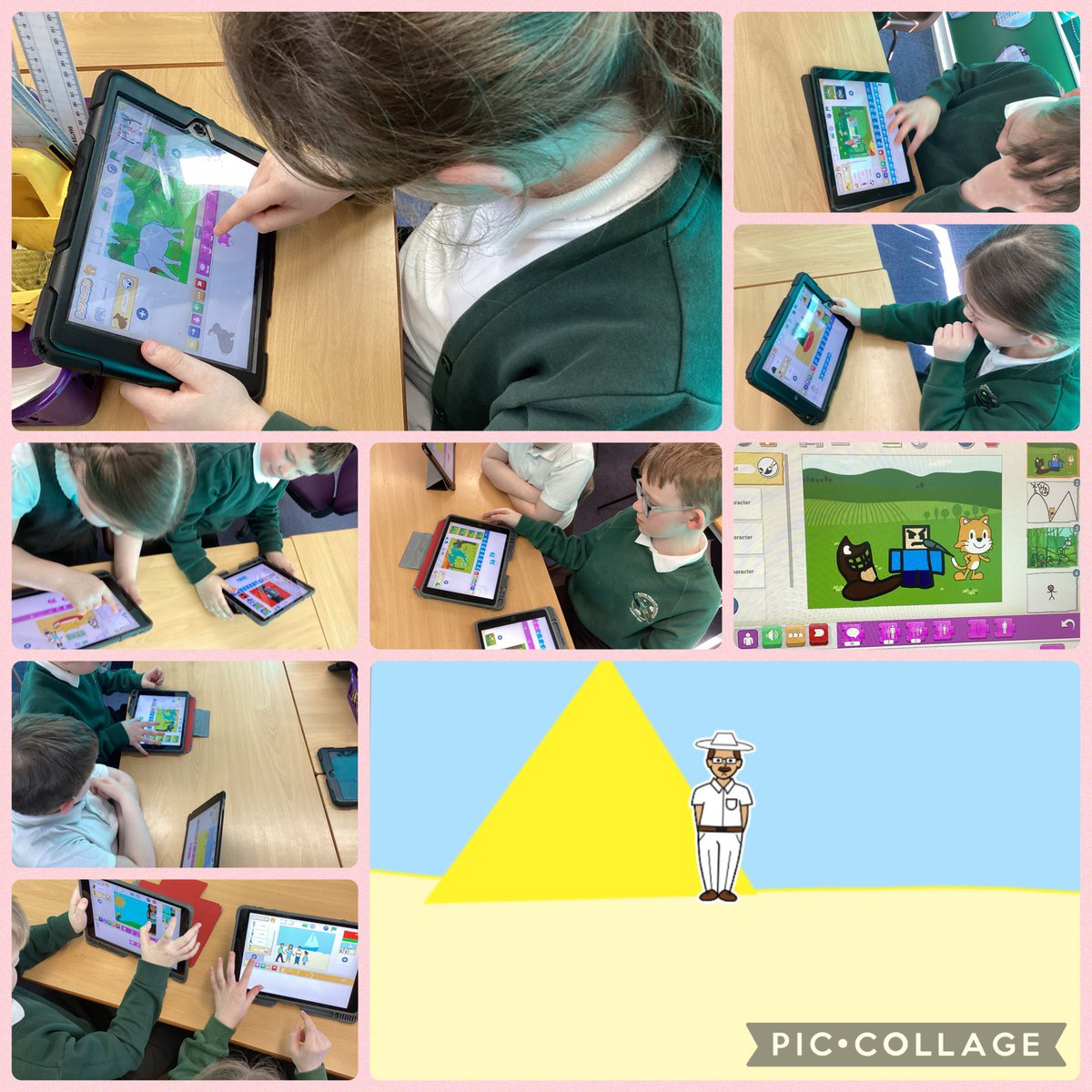 BaderPrimary's tweet photo. Year 3 children have been designing an animation on Scratch today in #BaderComputing . They have been practising programming characters to move, creating characters and backgrounds and adding speech into their animation. #RRS #Article29 https://t.co/Rkj9Qo95jG