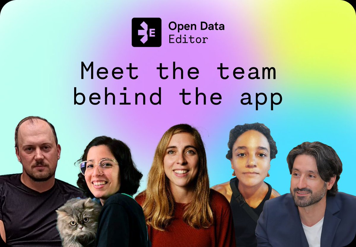 OKFN's tweet image. 👏 The team is ready! Thanks to the support of @PJMFnd and the joint work with the @frictionlessd8a community, we are starting to take #OpenDataEditor to the next level.

🤗 Meet the people behind the app and see how you can get involved blog.okfn.org/2024/04/17/ope…

#TheTechWeWant