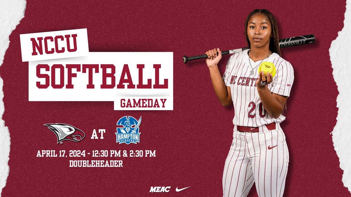 GAME DAY! The NCCU softball team will try and extend its win streak when the Eagles play at former league foe Hampton University in a non-conference doubleheader on Wednesday beginning at 12:30 p.m. #EaglePride