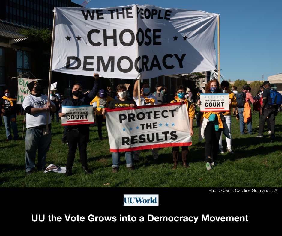 It’s an election year, and we are ever so grateful that #UUTheVote is on it. But did you know that the nonpartisan initiative’s work is not limited to elections? They're also organizing to defend democracy and support UU values year-round. bit.ly/3U3VhOK #UUWorld
