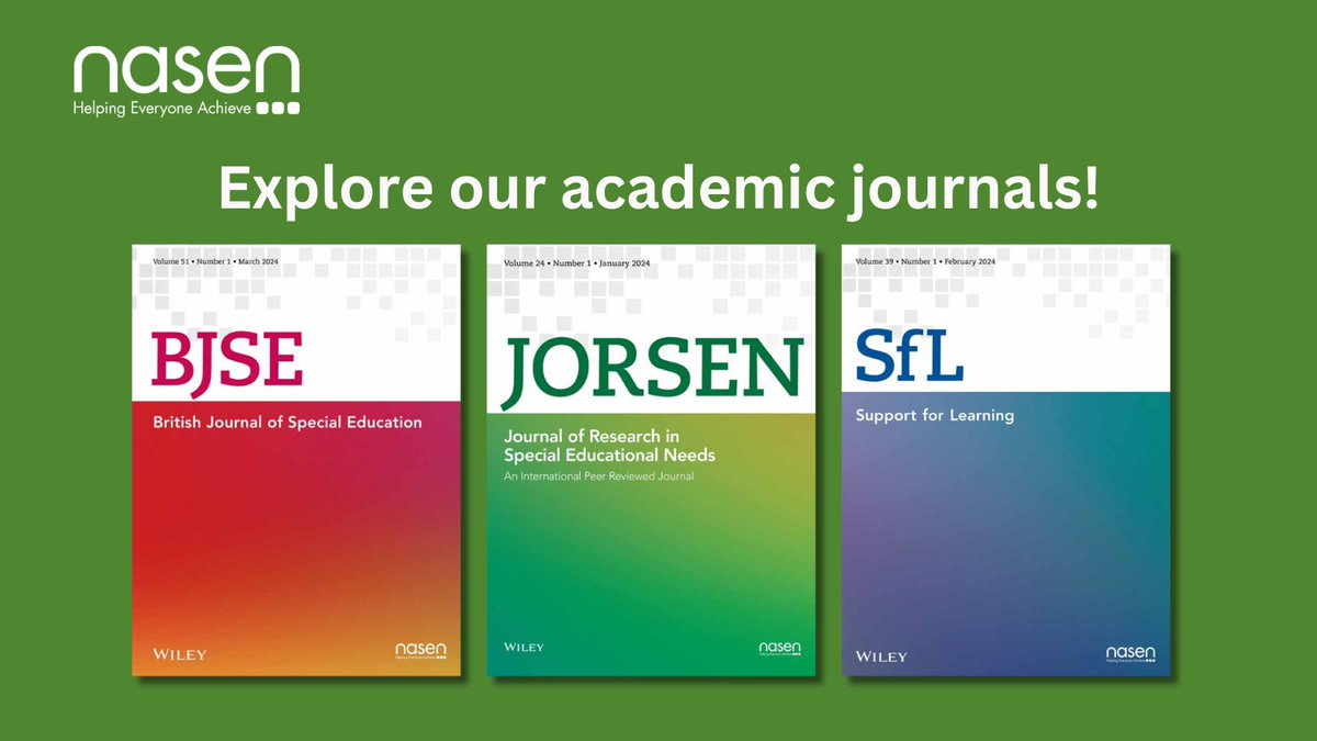 📚 Dive into a wealth of knowledge with @WileyGlobal's academic journals! Did you know many articles are free to access? Expand your understanding today: ow.ly/zTVM50R9icp #Education #Academic #Reading #SEND #SENCO #Teacher #Journal