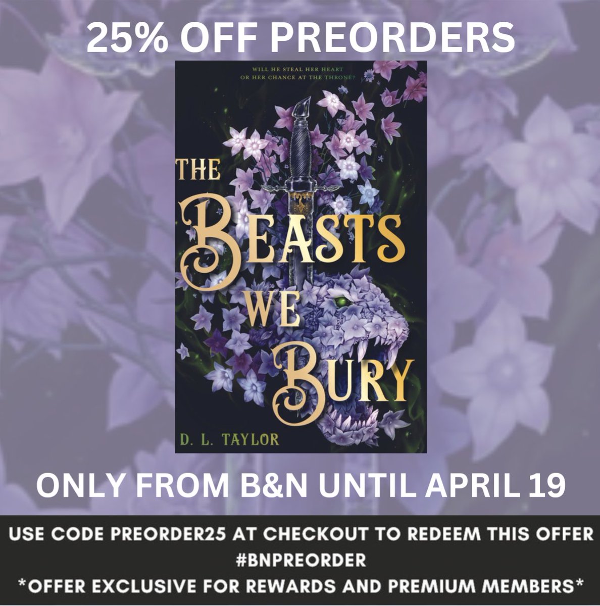 Great news! Now you can preorder my book (The Beasts We Bury, @FierceReads) for 25% off at @BNBuzz with the code PREORDER25! Sale runs until Friday. Applies only to members, but you can sign up to be a member for free! #BNpreorder #books Shout-out to my local B&N @BNRockford 🥰