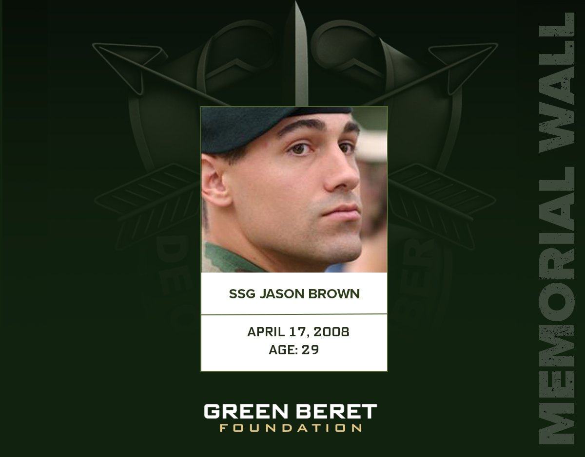 Today, we remember Staff Sgt. Jason L. Brown who was killed in action on this day in 2008. SSG Brown was assigned to Company B, 3rd Battalion, @5thForces. De Oppresso Liber #specialforces #greenberet #deoppressoliber #rememberthefallen #sof #specialoperations