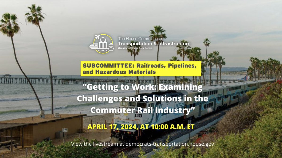 The Bipartisan Infrastructure Law invested more than $100 billion to transform the nation’s passenger rail systems. At today’s hearing, @TransportDems will examine how Congress can continue to support passenger and commuter rail. youtube.com/watch?v=n_HoUG…