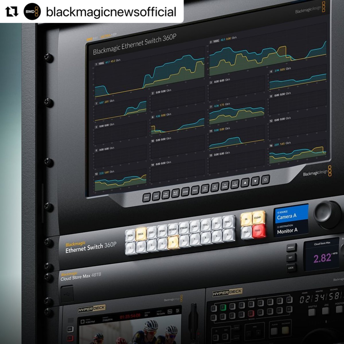 Reposted from @Blackmagic_News' Instagram.

Introducing Blackmagic Ethernet Switch 360P, the first Ethernet switch designed for the film and television industry! It will be demonstrated at NAB 2024 booth #SL5005.

#BlackmagicDesign #EthernetSwitch #EthernetSwitch360P #2110IP