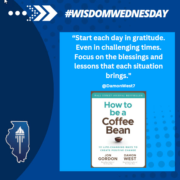 🛑It's #WisdomWednesay & today we're challenging you to pause & reflect on your blessings.🌟Take 2 minutes to stop & think about what you're grateful for this week. We often don't take enough time to practice gratitude. #ILHRLeaders Jot down one of your blessings below!✍️⬇️