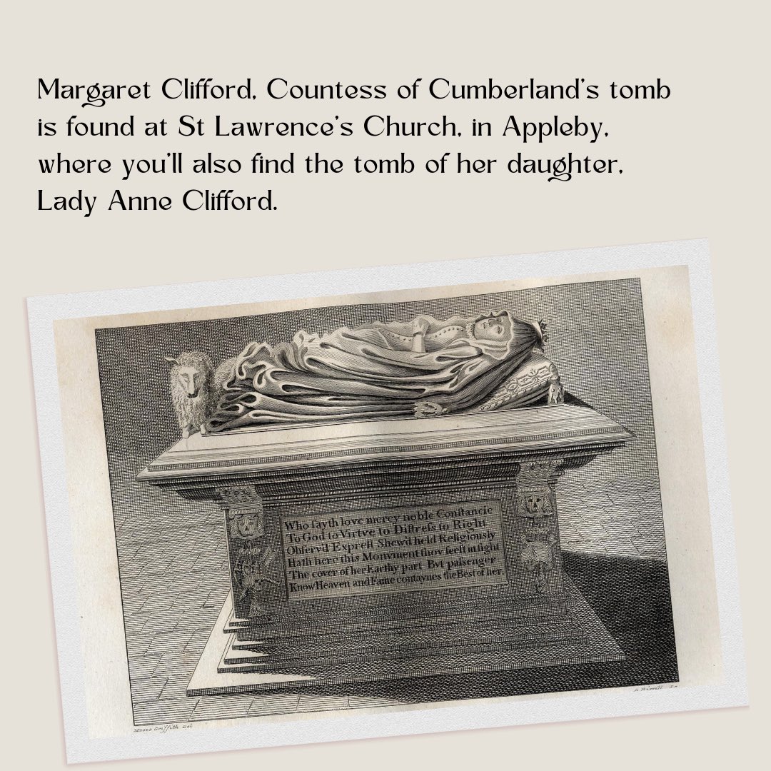Happy Wednesday! ✨ For our next post from the ‘Image of the week’ series we have Margaret Clifford’s tomb, engraving from Thomas Pennant's Tour from Downing to Alston Moor. ⬇️Find out more on our website: cumbriacountyhistory.org.uk/gallery/engrav…