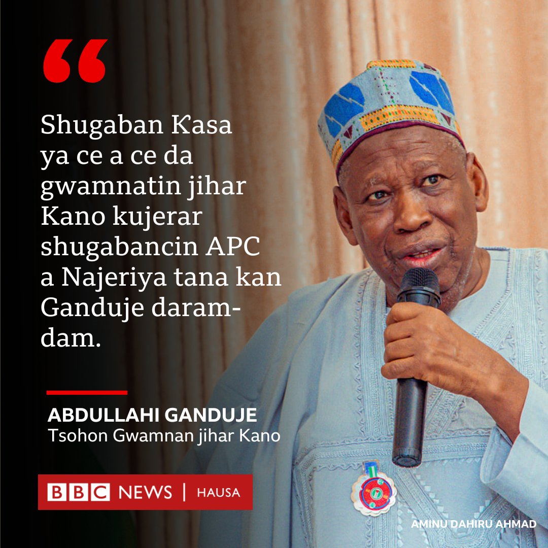 Ganduje ya bayyana haka ne a wani bidiyo da ke yawo a kafafen sada zumunta da ke nuna shi yana jawabi ga magoya bayansa da suka kai masa ziyara a gidansa na Abuja. Ƙarin bayani - bbc.in/4d3ibie