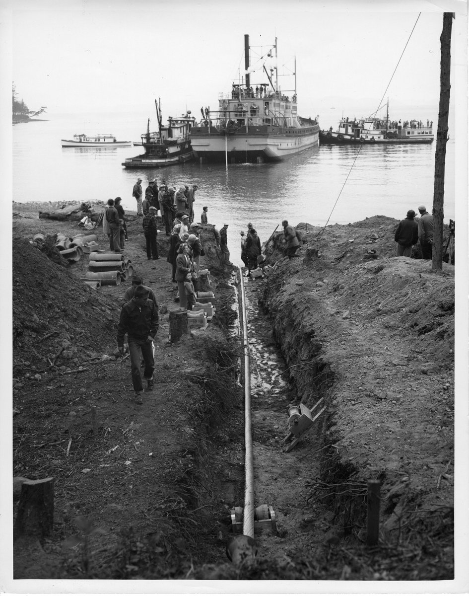 On this day in 1951, BPA's first underwater cable was completed, providing service to the San Juan Islands off the Washington coast. Learn more in the BPA film 25,000 Volts Under the Sea (bpa.gov)
