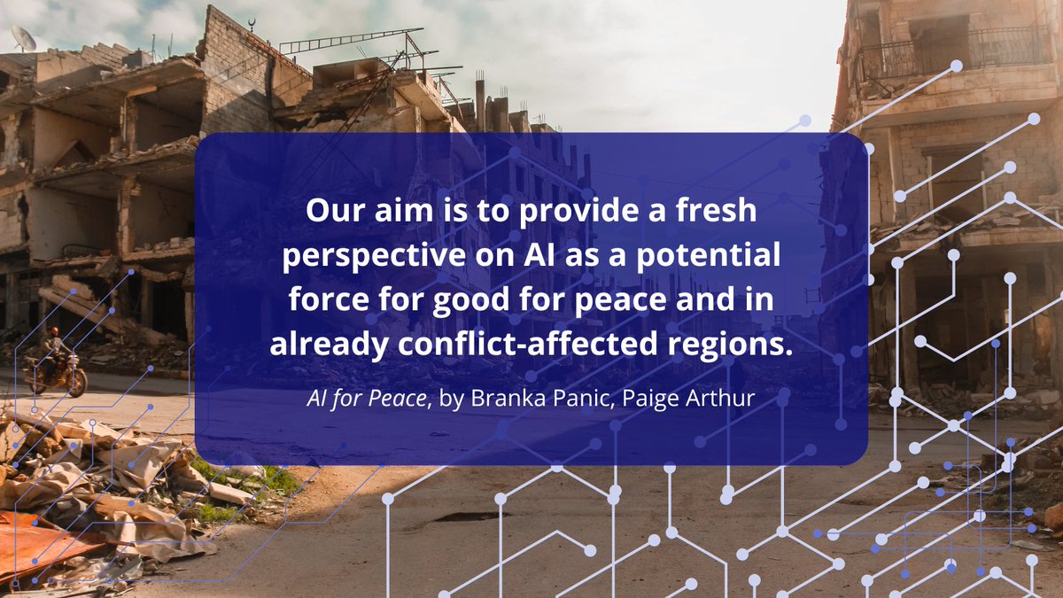 New @CRCPress title AI for Peace looks at whether AI has a role in fostering peace and preventing conflict 🕊️ Authors Paige Arthur and @Branka2Panic provides a new perspective on AI as a potential force for good in conflict-affected countries 📖 ⬇️ newsroom.taylorandfrancisgroup.com/responsible-ai…