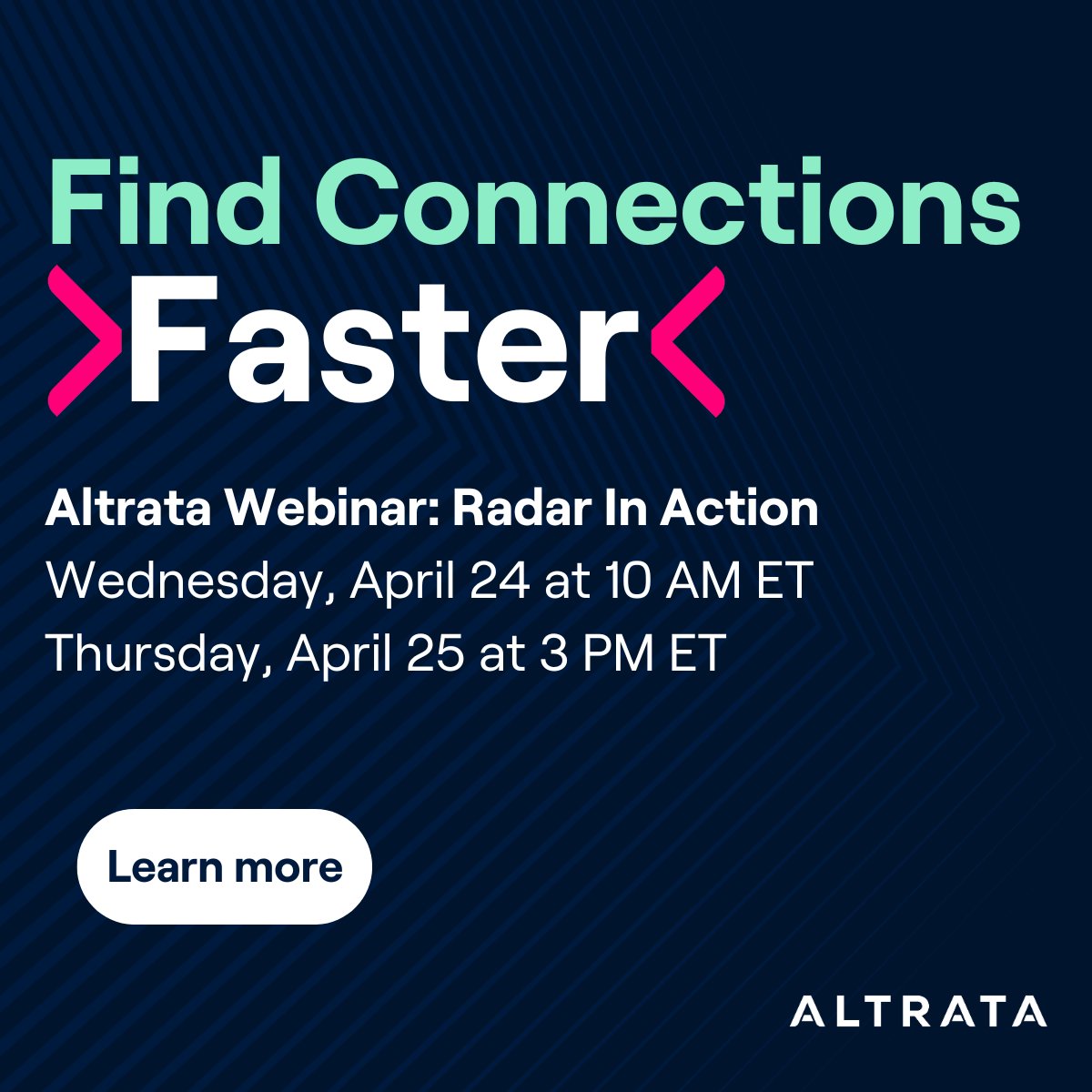 Dive into the power of data-driven revenue growth with our upcoming webinar, Radar in Action: Find Connections Faster.

Unlock how Radar can streamline the process of finding key connection paths to expand your network and opportunities. Sign up today – bit.ly/3Q2oxo3