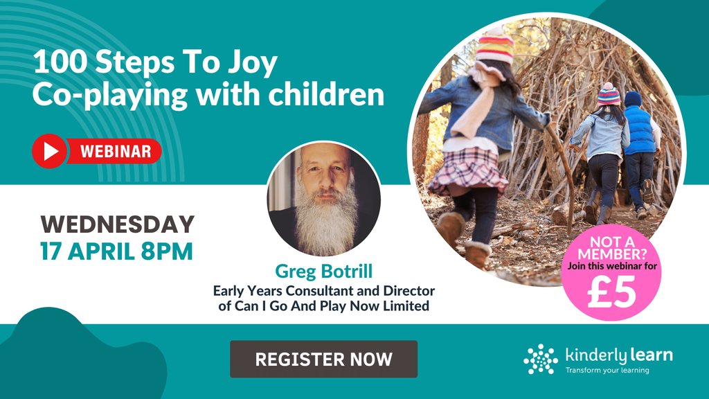 TONIGHT! Who is play for and how can we embrace its magic so that children truly thrive and feel the massive joy of being in the world? kinderly.co.uk/event/greg-bot… #earlyyears #cpd #play #teamearlychildhood #eytagteam #eysharing