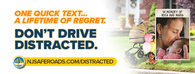 Distracted driving is one of the leading causes of car crashes in the United States. You’re putting more than just your life in danger when you text and drive. #JustDrive #DistractedDriving #NJSafeRoads