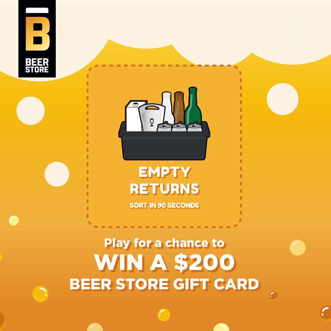 🌎 EMPTY RETURNS #CONTEST 🌎 You know that returning empties IRL puts money back in your pocket, so try your hand at virtual returns in our free-to-play game for a chance to win a $200 Beer Store gift card > bit.ly/49yI4mU