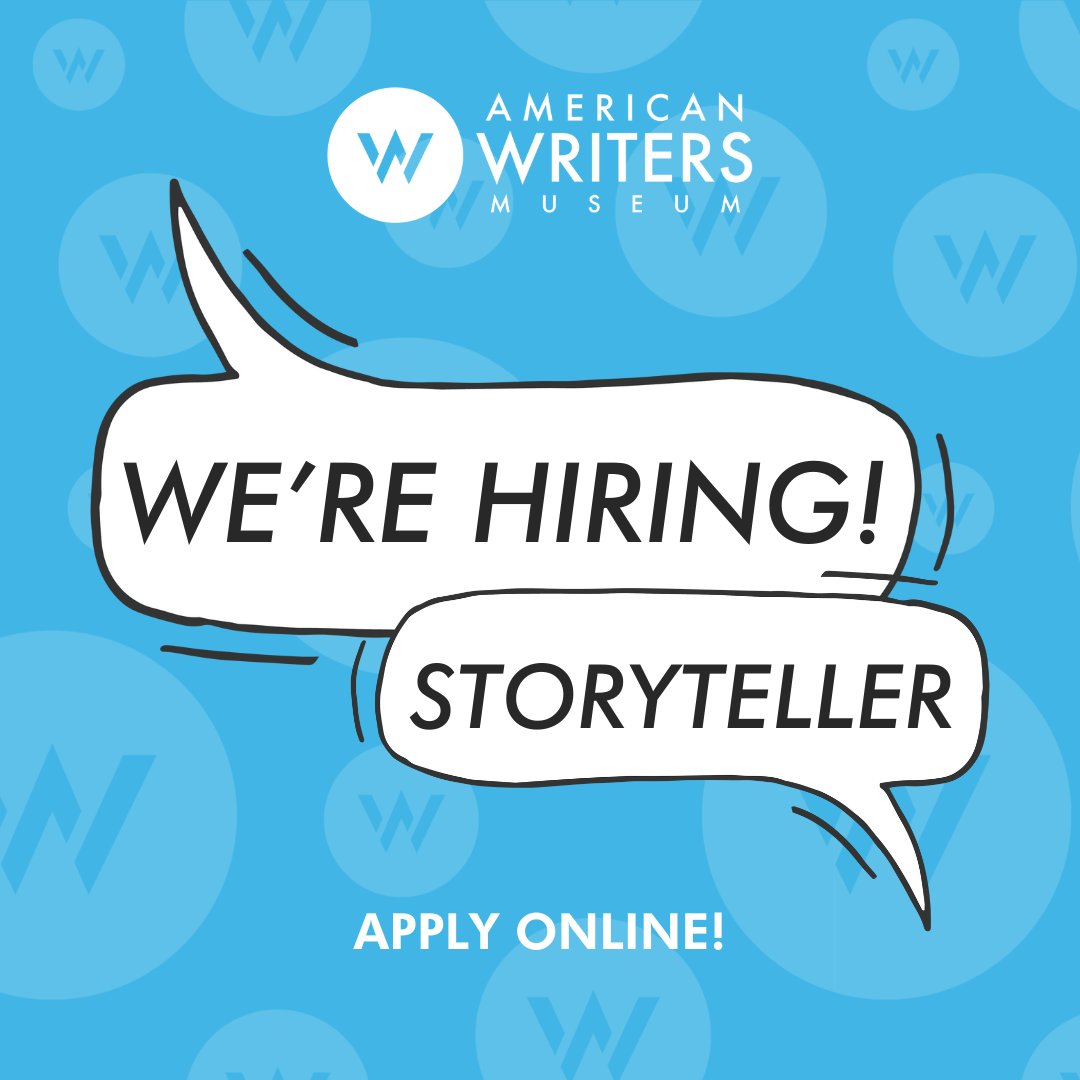 Looking for a part-time job? Want to join a great community of literature lovers? Apply to be a storyteller at the museum! americanwritersmuseum.org/about/join-our…