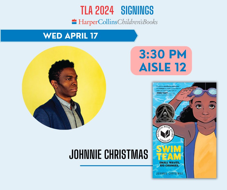 Johnnie Christmas is signing today at #TLA24! See you at 3:30 in Aisle 12!