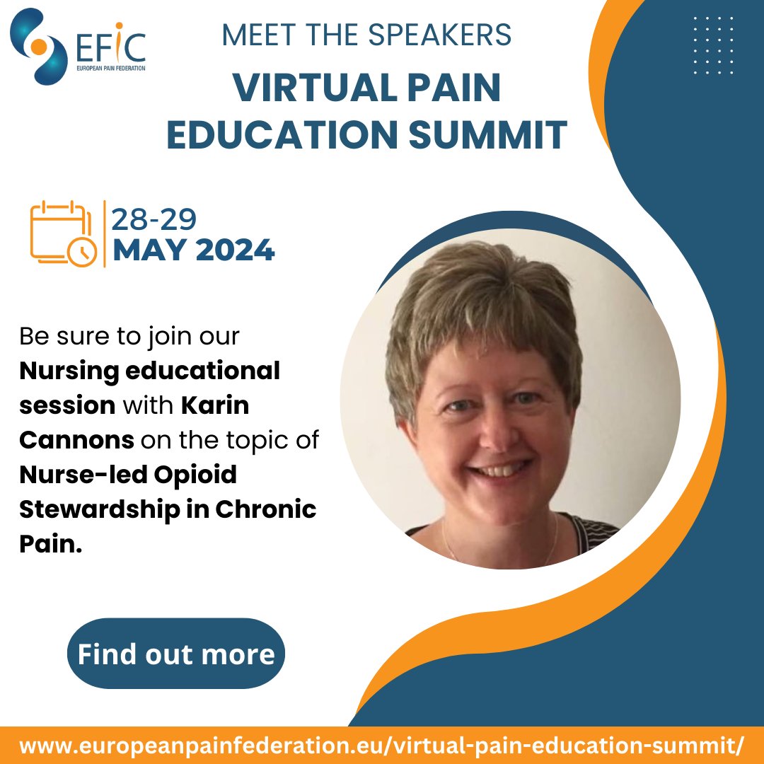 Delighted to announce Karin Cannons as a speaker at the EFIC Virtual Pain Summit! This exclusive event is only for #EFICAcademy members. Dive in here: brnw.ch/21wIU6E @KarinCannons