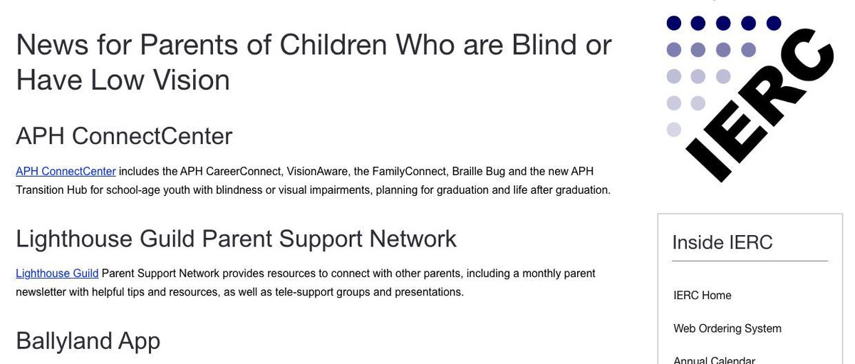 Curious about the latest updates and resources for parents of children who are blind or have low vision? Check out this webpage for links to support networks, apps, and other helpful websites: bit.ly/3uGISrB #PatinsIcam