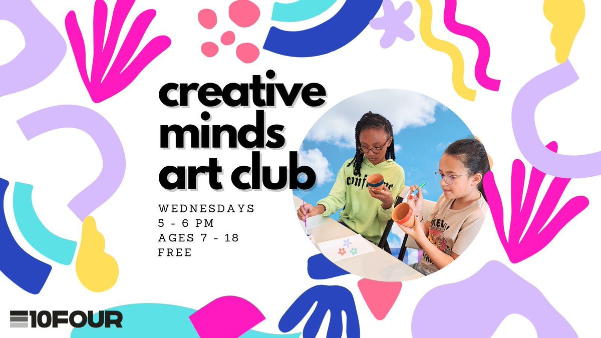 🎨 Wednesday’s are for Creative Minds Art Club! 
🔗:10four.io/programs/kids-… 
#Art #YoungArtists #ArtisticYouth #Creativity #ArtPrograms #denver #youth