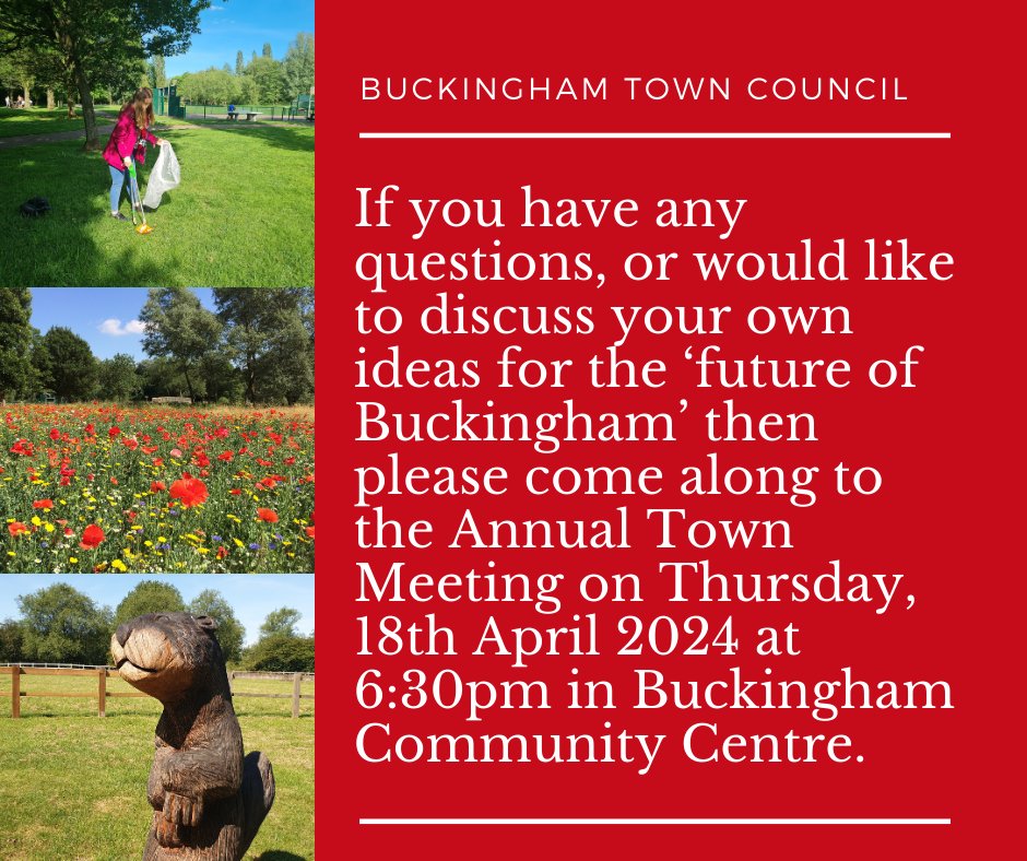 Councillors and Officers will be available to talk to about planning and transport, the Buckingham Neighbourhood Development Plan, eco matters, accessibility and diversity and shopping and tourism. Join us to have your say.