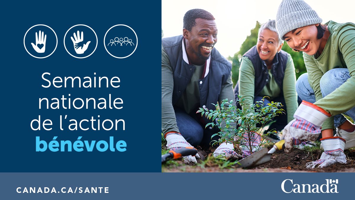 GouvCanSante's tweet image. C’est la Semaine nationale de l’action bénévole! #SVQ le bénévolat est bon pour votre #SantéMentale? Lorsque vous aidez les autres, vous vous aidez vous-même. Nous vous remercions pour tout le bien que vous faites. ow.ly/GoUM50R3xS1 #SAB2024